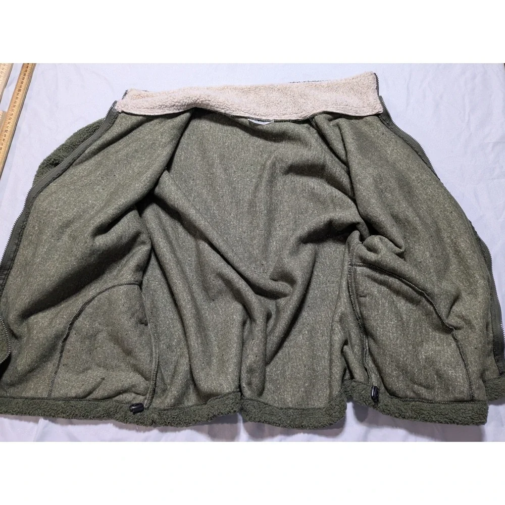 Black‎ Mountain Fleece Full Zip Mock Neck Green Jacket  - Men XL Made In USA - Picture 3 of 16